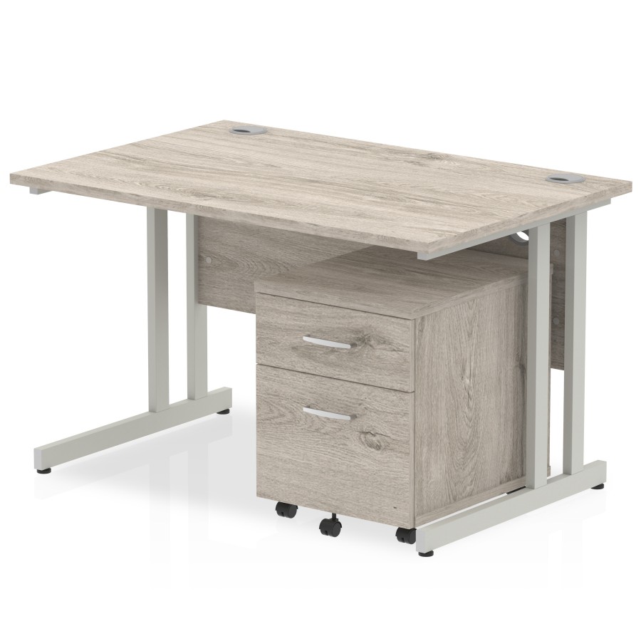 Rayleigh Straight Desk With 2 Draw Mobile Pedestal